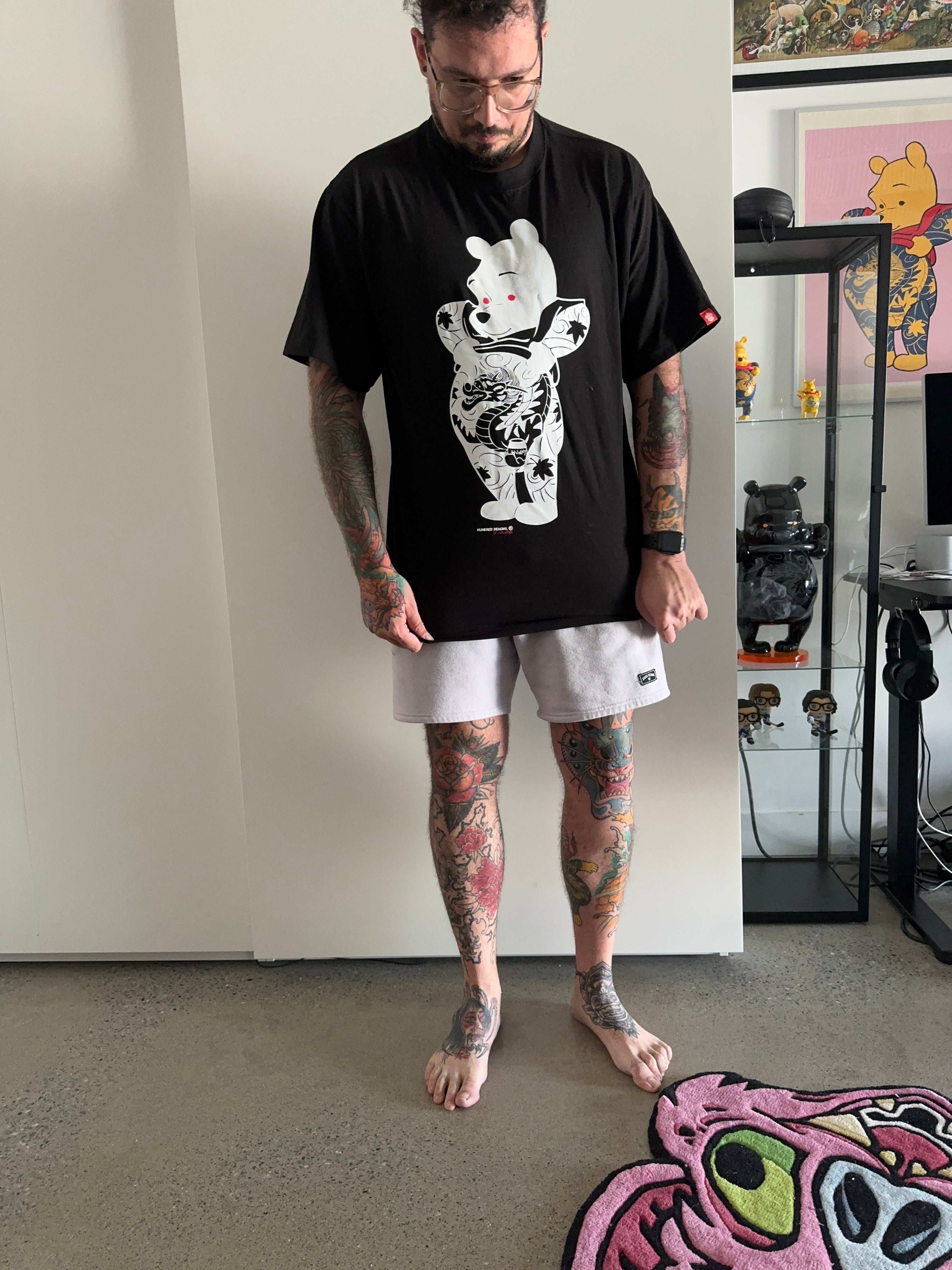 CINK x Hundred Demons reverse Pooh black 'Tee'