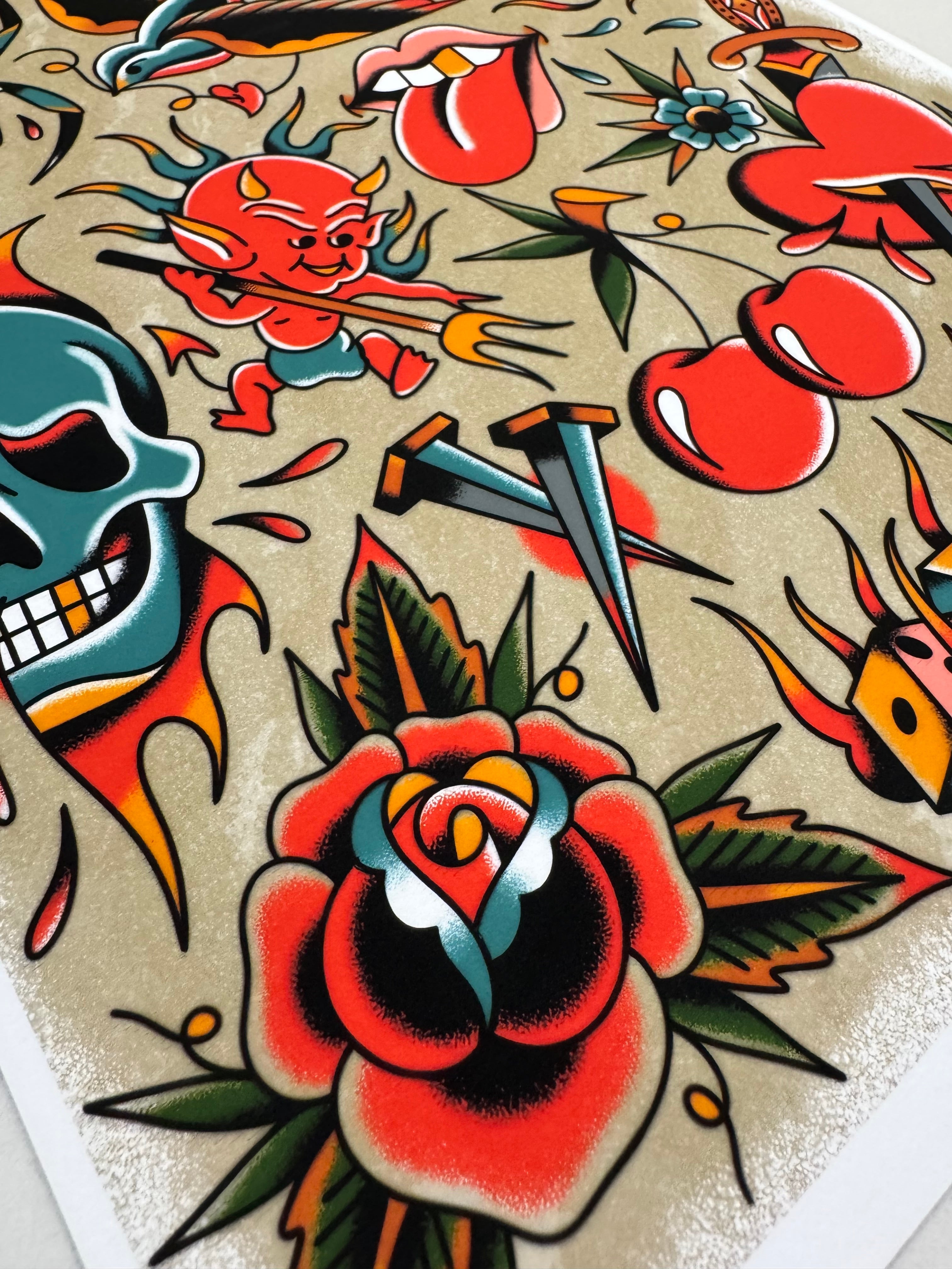 CINK x EA Tattoo Flash Sheet print