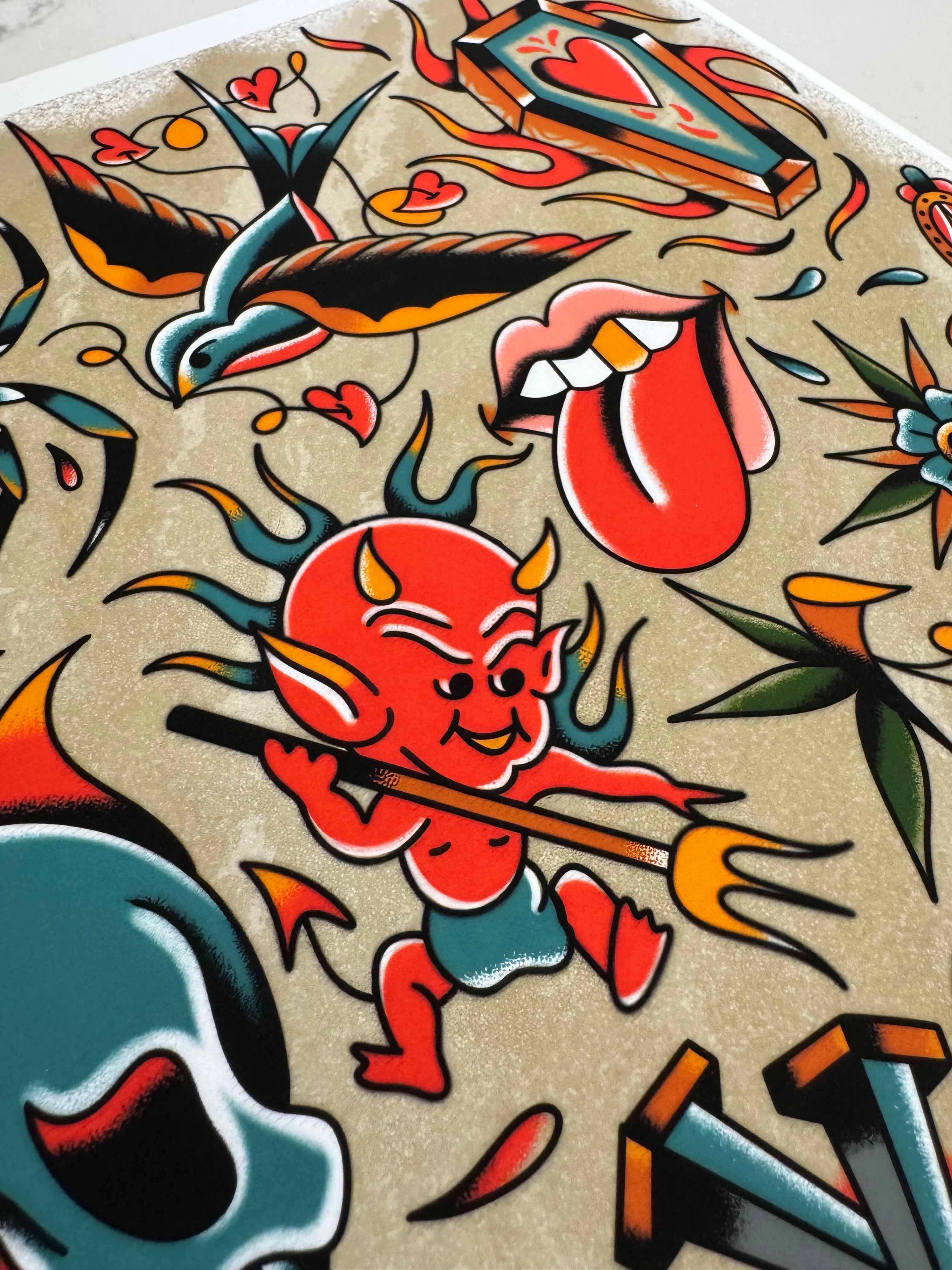 CINK x EA Tattoo Flash Sheet print