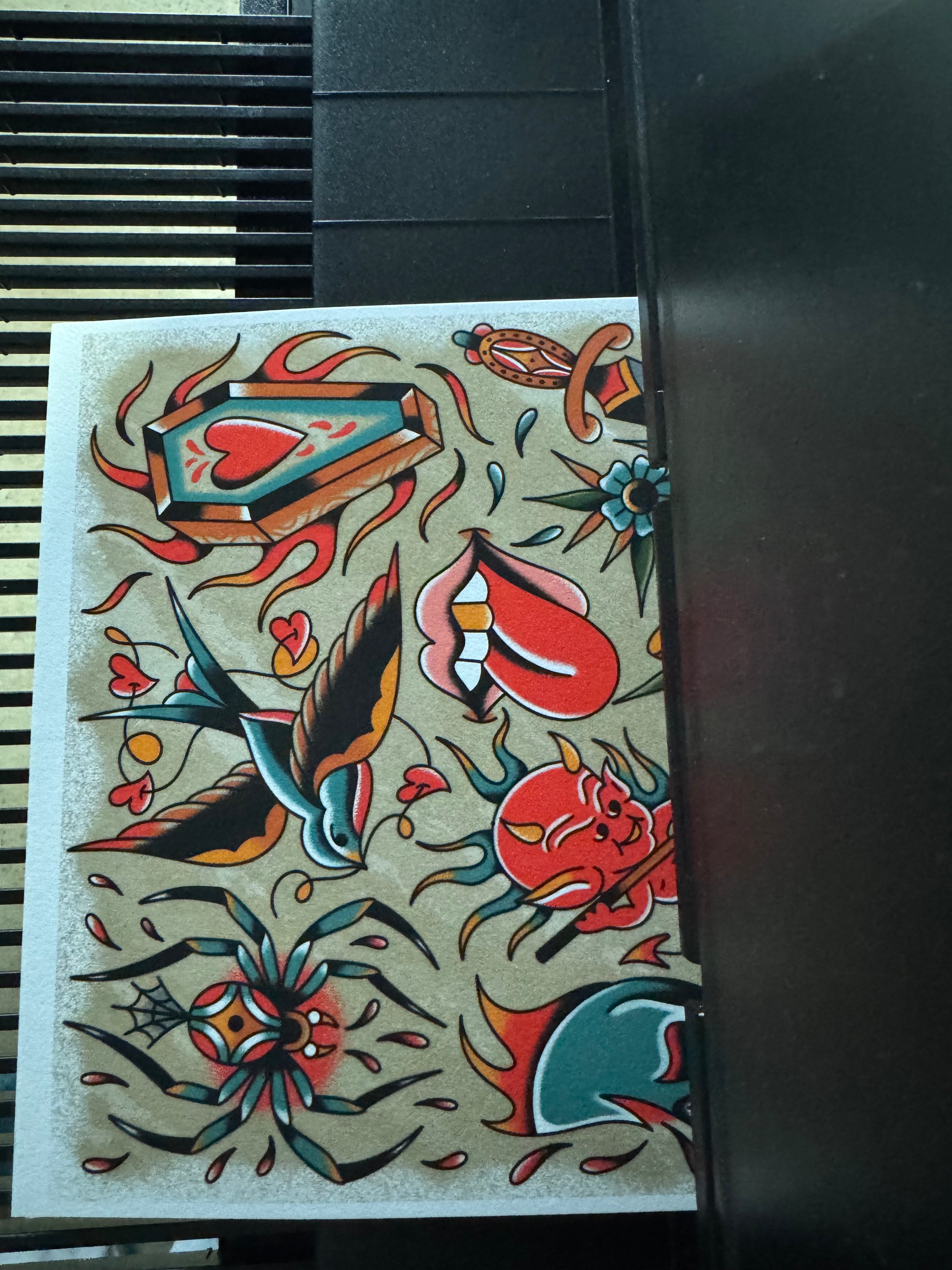CINK x EA Tattoo Flash Sheet print