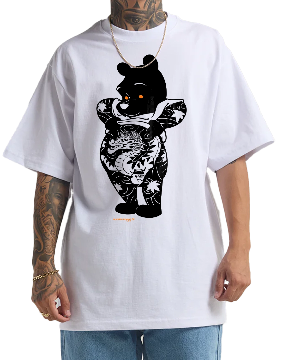 CINK x Hundred Demons reverse Pooh white 'Tee'