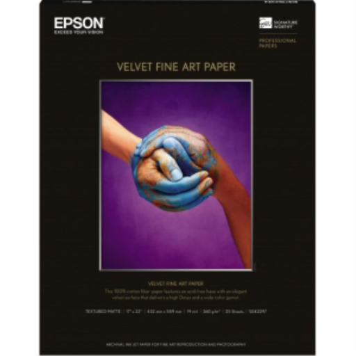 Epson Velvet Fine Art Paper 17'' x 22'' (25 Sheets)