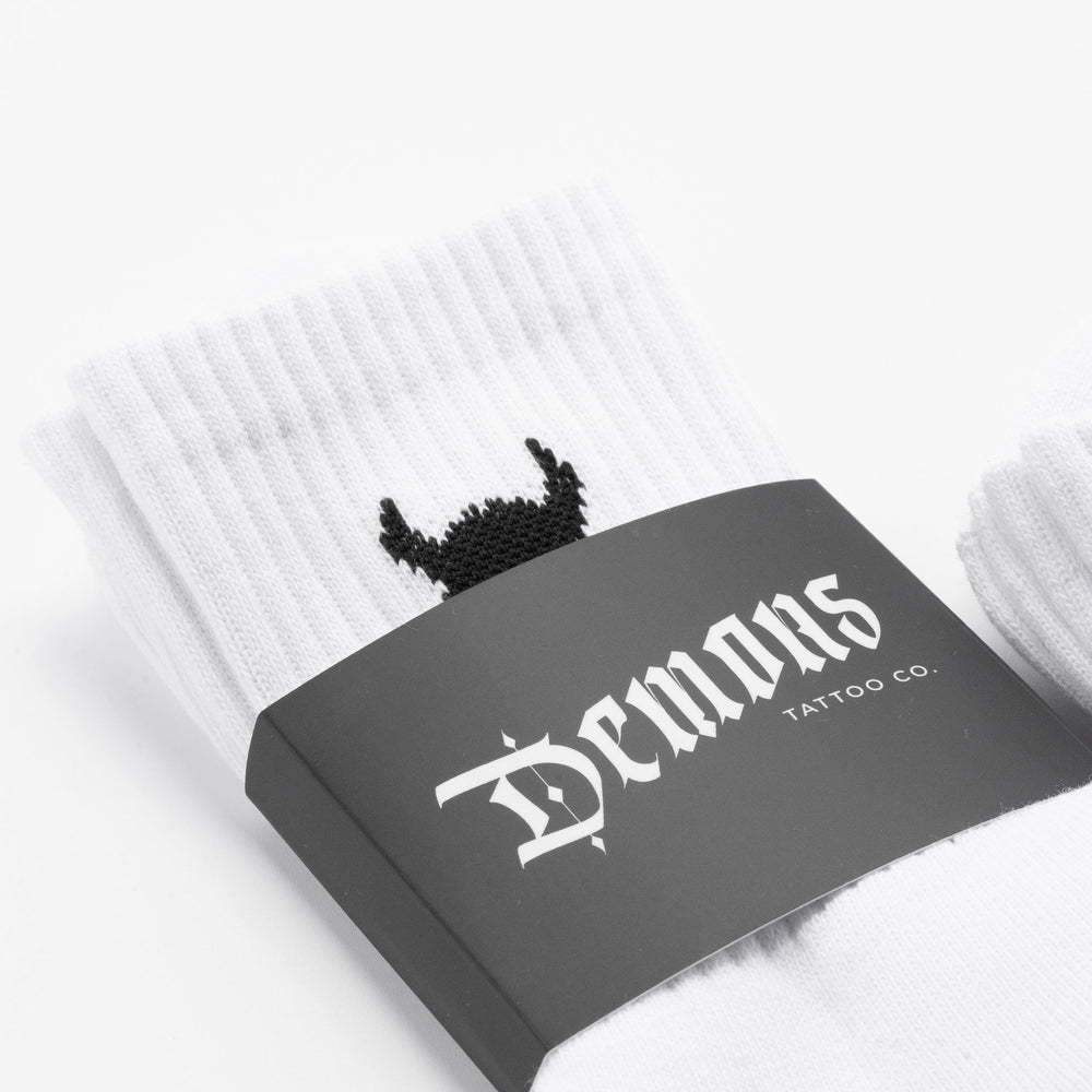 DEMONS | CREW SOCKS WHITE