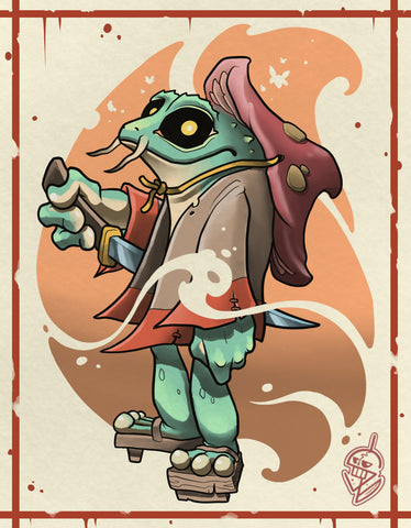 CINK x Stevo_Lefranco frog samurai print