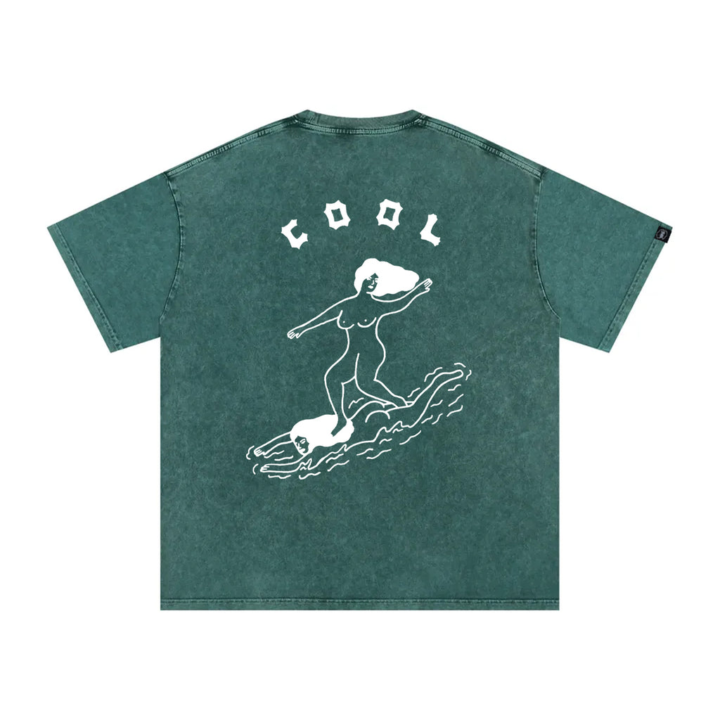 CINK x Elektrek | Cool Girls Green Stone Wash Tee