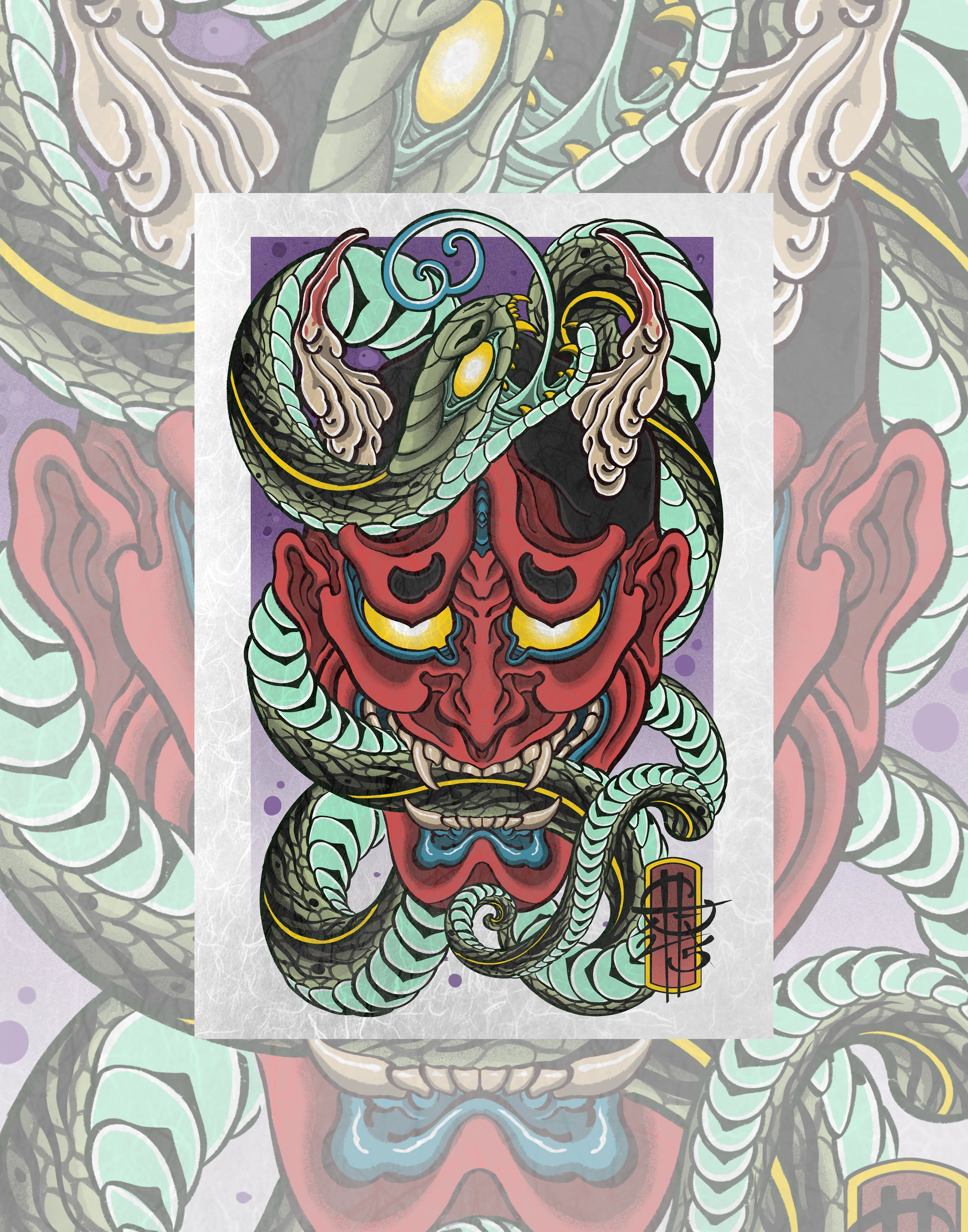 CINK x James Bird (Horichou) | Hannya print
