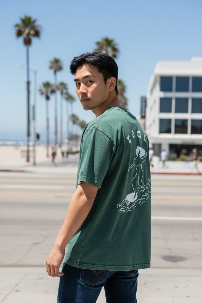 CINK x Elektrek | Cool Girls Green Stone Wash Tee